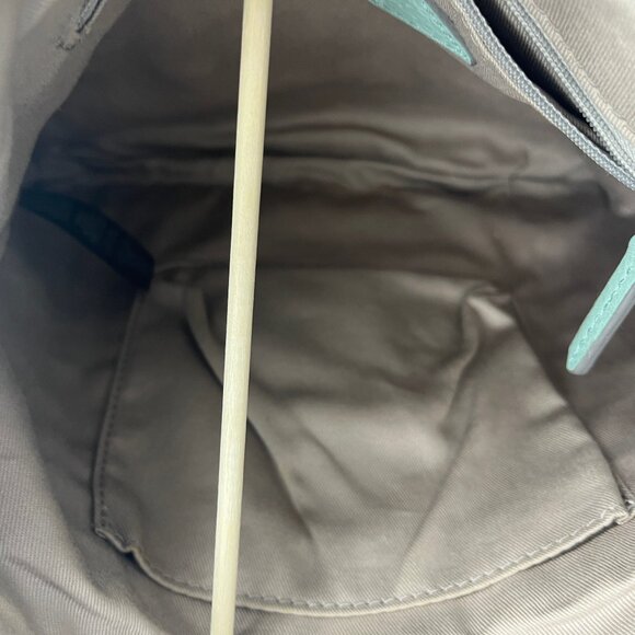 FOSSIL VINTAGE MINT GREEN PEBBLE LEATHER CROSSBODY/SHOULDER BAG KEY GOLD TONE HD - Picture 5 of 9